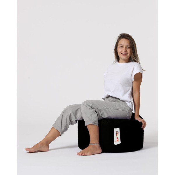 Черна градинска табуретка Round – Floriane Garden-image-1