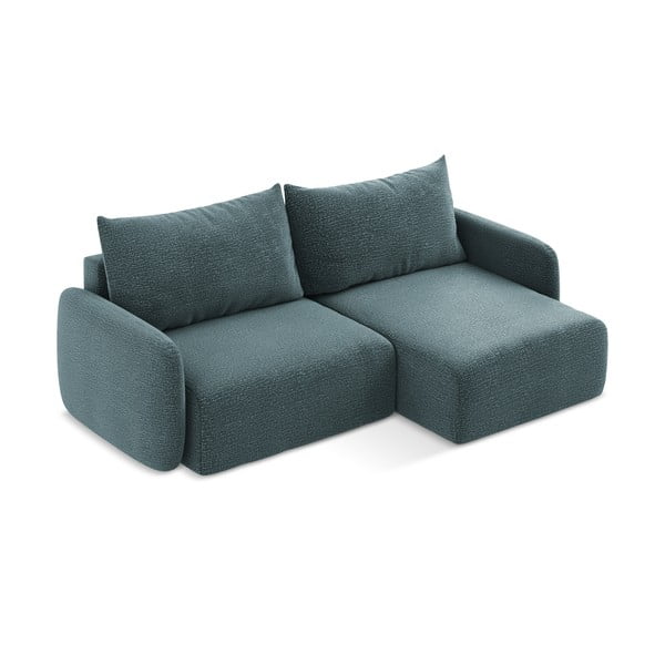 Тюркоазен разтегателен ъглов диван с място за съхранение (десен ъгъл) Kalena – Makamii-image-3