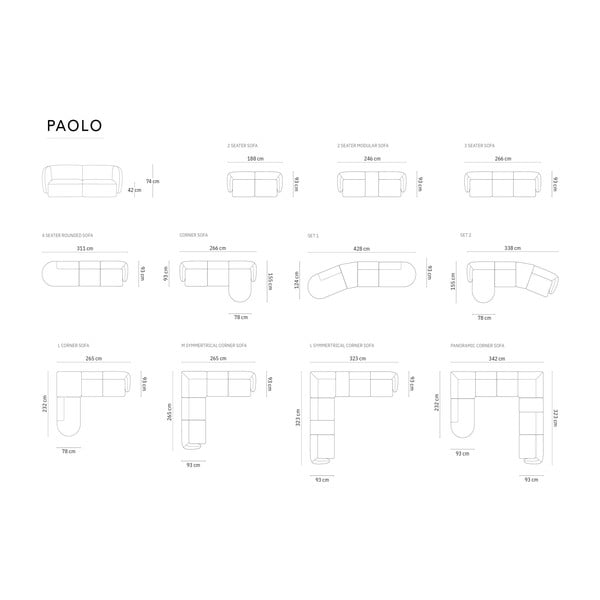 Сив шенилов ъглов диван (ляв ъгъл/L форма) Paolo – Milo Casa-image-4