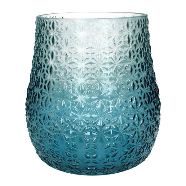 Modro-bílá skleněná váza HF Living, 28 cm
