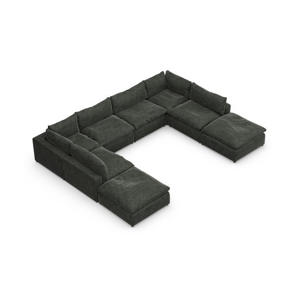 Тъмносив ъглов U-образен диван Moonlight - Furninova-image-3