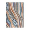 Син ръчно изработен вълнен килим 160x230 cm Abstract Flow – Flair Rugs