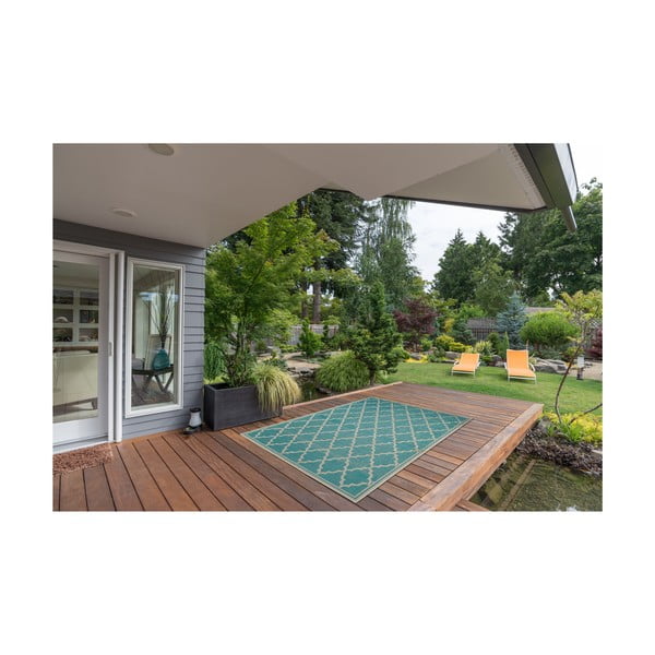 Тюркоазен килим на открито , 160 x 230 cm Intreccio - Floorita-image-3