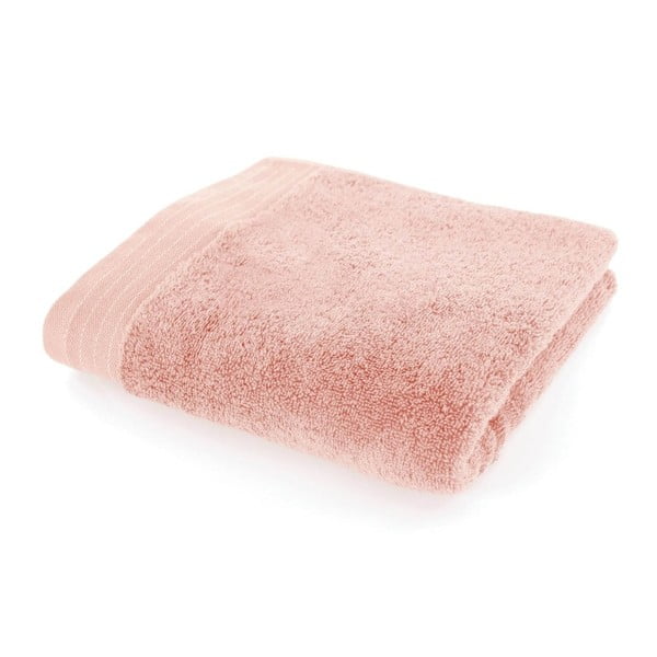 Lososově růžový bavlněný ručník Kate, 50 x 90 cm