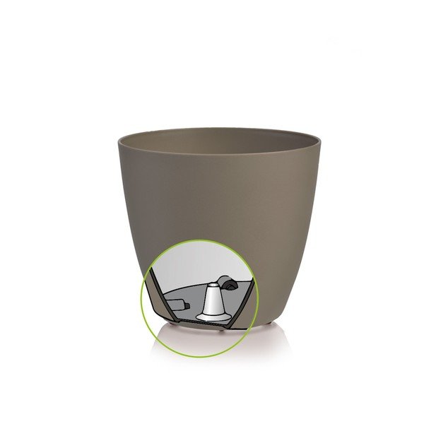 Сиво-кафява саксия с колелца Ella Twist'n'Roll Smart System, ø 40 cm - Gardenico-image-1
