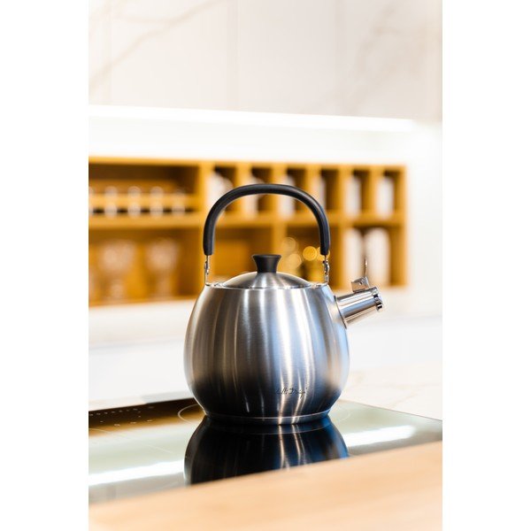 Сребърен чайник от неръждаема стомана с бутало , 2,5 л Bolla - Vialli Design-image-2