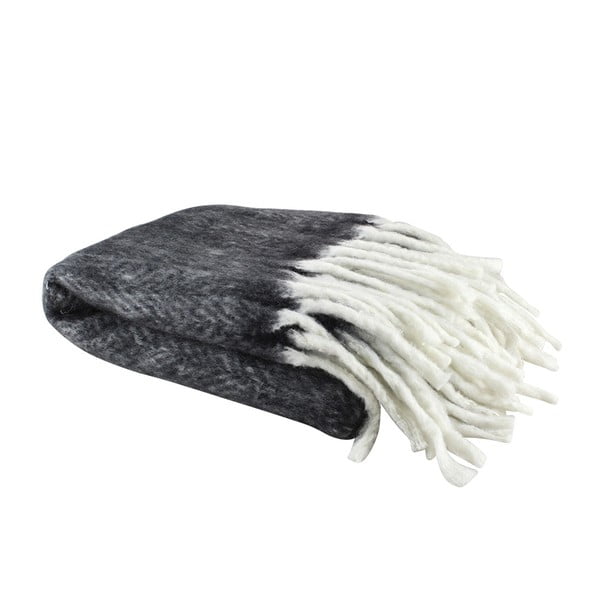 Vlněný pléd Wool Black, 130x160 cm