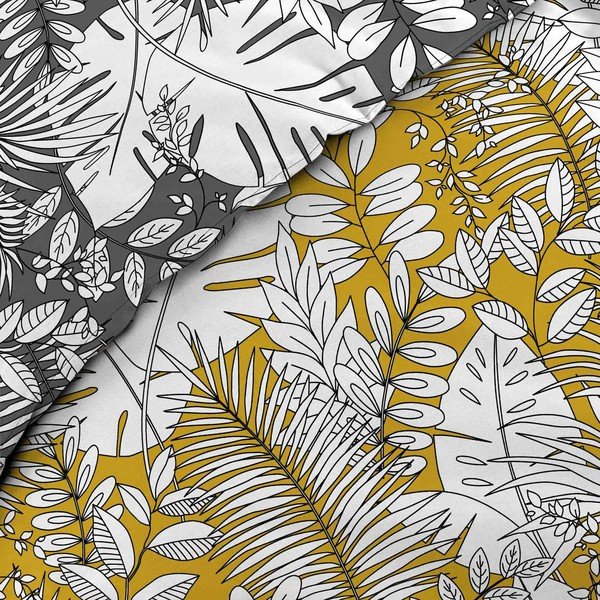 Жълто удължено двойно спално бельо от микрофибър 240x220 cm Calaos – douceur d'intérieur-image-4