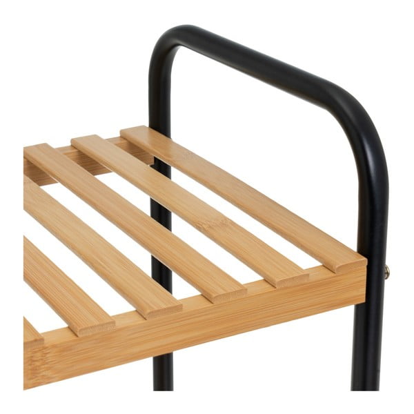 Черен и естествен бамбуков стелаж 30x75 cm – Casa Selección-image-1