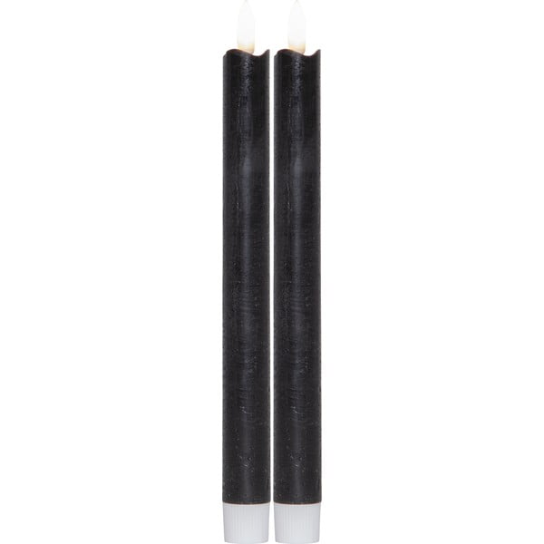 Комплект от 2 черни LED восъчни свещи, височина 25 см Flamme - Star Trading