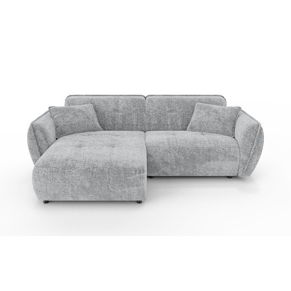 Светлосив шенилов ъглов диван (ляв ъгъл) Nelia – Ropez