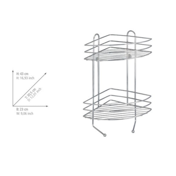 Ексклузивен двуетажен хромиран ъглов стенен рафт - Wenko-image-4