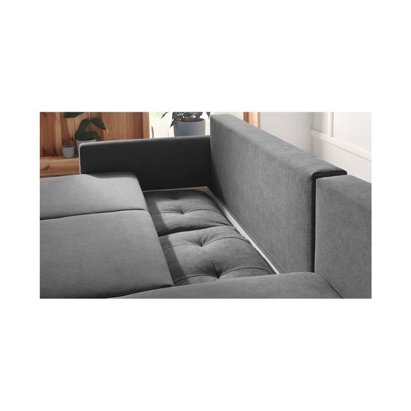 Тъмно сив разтегателен диван Balio, десен ъгъл - Bobochic Paris-image-4