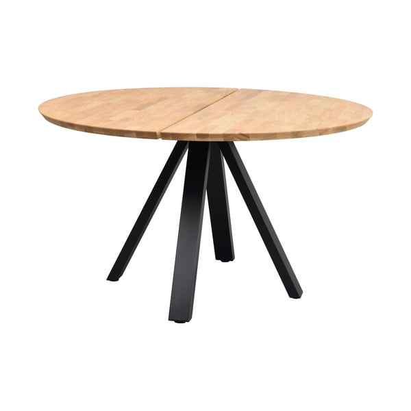 Кръгла трапезна маса с дъбова дървена плоскост в естествен цвят ø 130 cm Carradale – Rowico