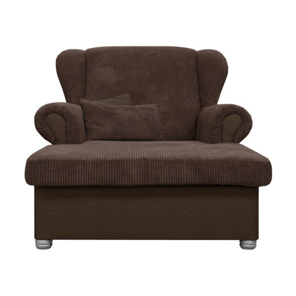 Тъмнокафяв шезлонг от рипсено кадифе Lord – Ropez-image-1