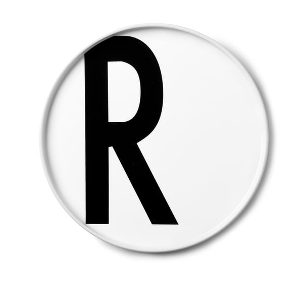 Бяла порцеланова десертна чиния R, ø 21,5 cm A-Z - Design Letters