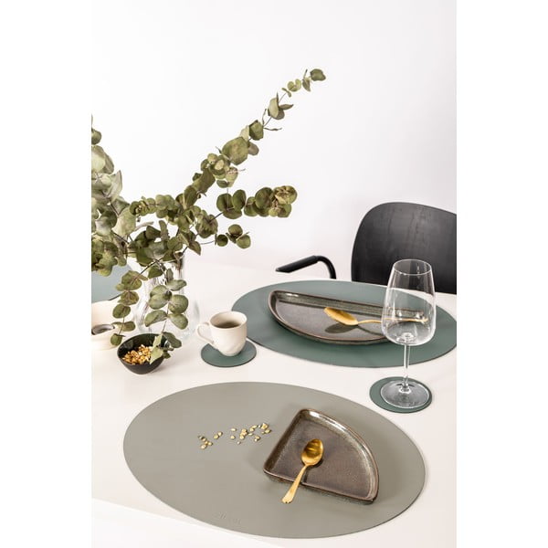 Сива и бежова подложка от рециклирана кожа , 33 x 45 cm Titan - ZicZac-image-1