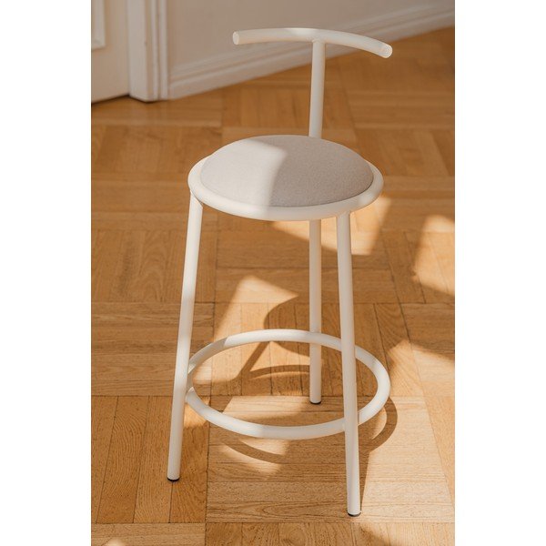 Бежов метален бар стол (височина на седалката 68 cm) Hogo – noo.ma-image-1