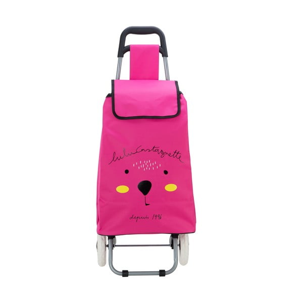 Розова пазарска чанта на колела Lulucastagnette Cosette, 37 л - LULUCASTAGNETTE