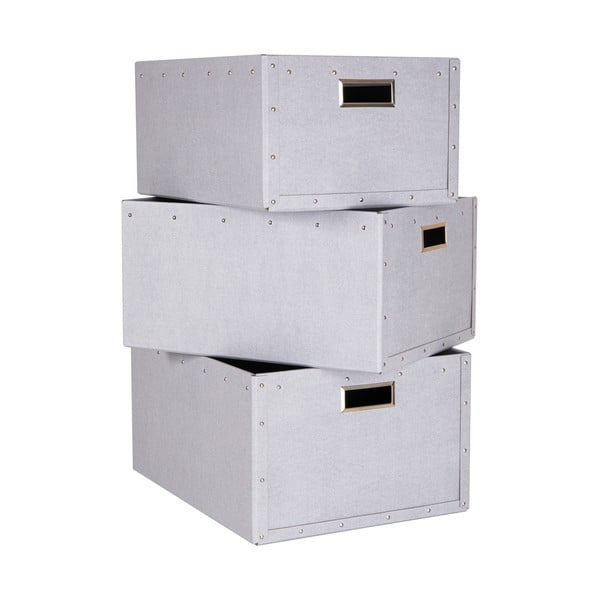 Светлосиви картонени кутии за съхранение в комплект от 3 броя Ture - Bigso Box of Sweden