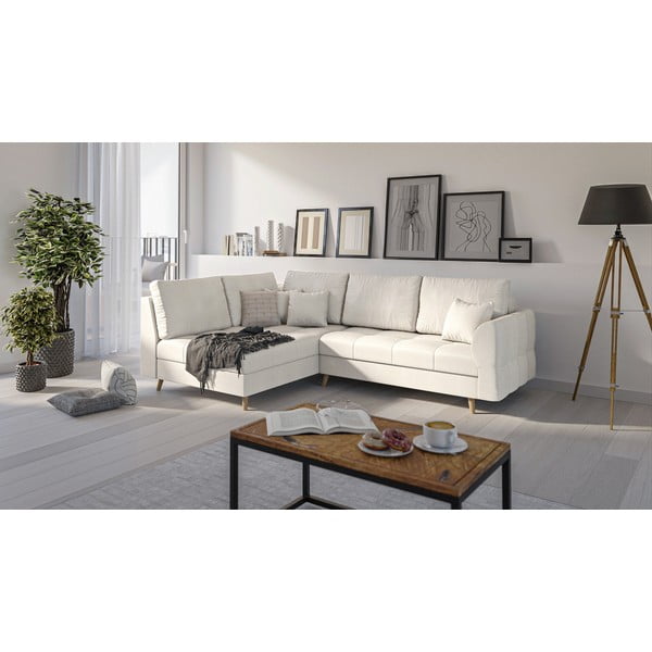 Кремав ъглов диван (ляв ъгъл) Ariella - Ropez-image-2