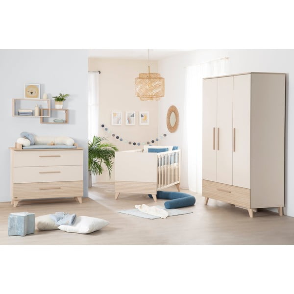 Бежово детско креватче 70x140 cm с регулируема височина Sidney – Roba-image-4