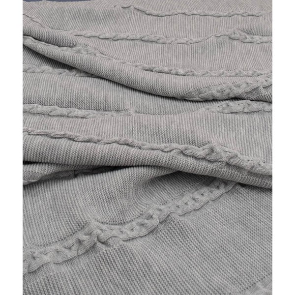 Сиво покривало за легло 200x220 cm Trenza – Oyo Concept-image-1