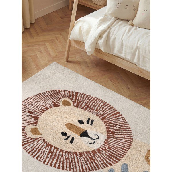Кремав памучен детски килим подходящ за пране/ръчно изработен 140x200 cm Snuggle Leander – Hanse Home-image-2