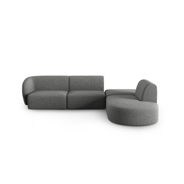 Сив шенилов ъглов диван (десен ъгъл/L форма) Paolo – Milo Casa