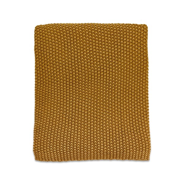 Жълто памучно одеяло , 185 x 200 cm Moss - Nkuku