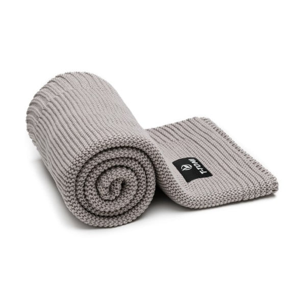 Сиво плетено бебешко одеяло със съдържание на памук , 80 x 100 cm Autumn waves - T-TOMI