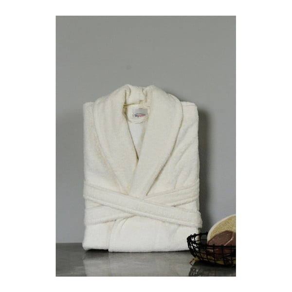 Кремавобял памучен спа халат за мъже, размер M/L - My Home Plus