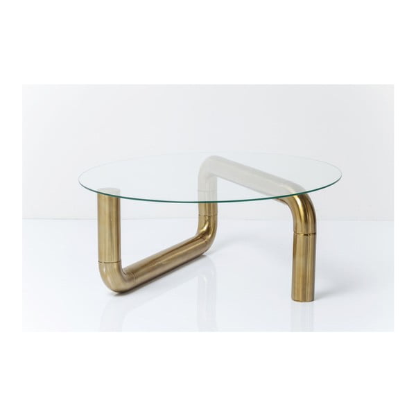 Odkládací stolek ve zlaté barvě Kare Design Pipeline, ⌀ 90 cm