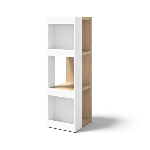 Бяла етажерка за книги в дъб 40x114 cm Ella - TemaHome-image-1