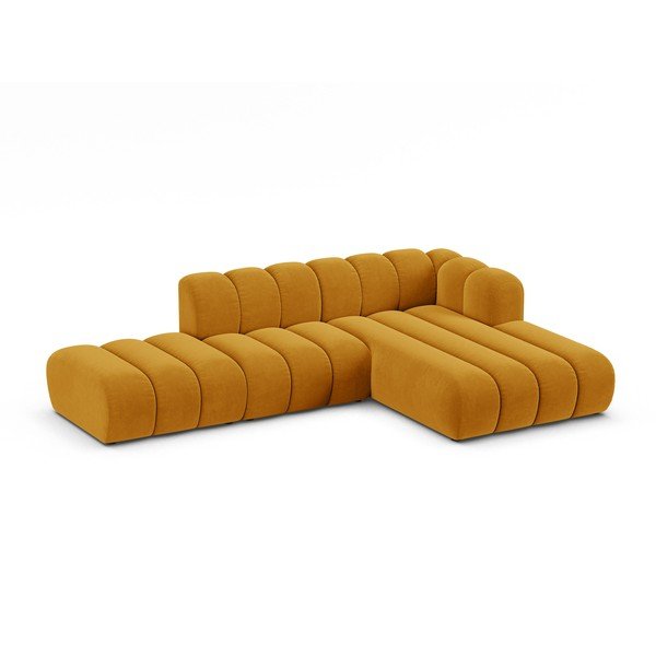 Жълт ъглов диван (десен ъгъл) Lupine – Micadoni Home-image-1