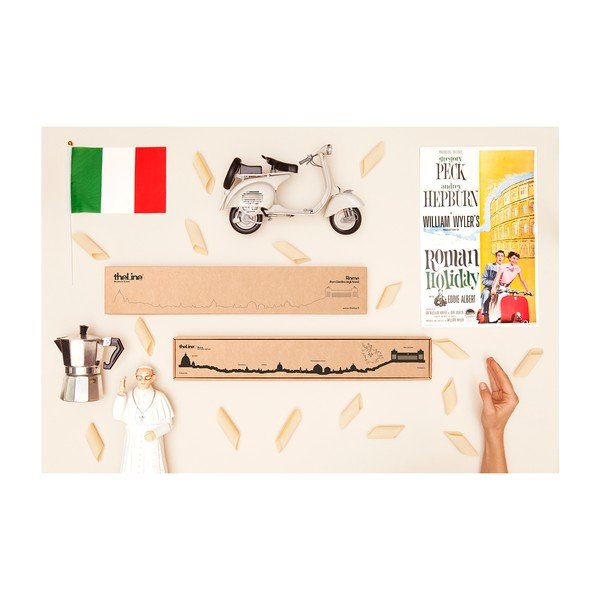 Черна декорация за стена със силует на град Рим - The Line-image-2