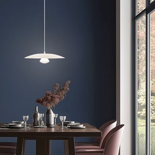 Бяло LED висящо осветително тяло с метален абажур Lund – Candellux Lighting