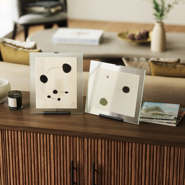 Черна стъклена стояща рамка 26x30,5 cm Flute – Umbra-image-1