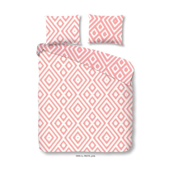 Розов памучен чаршаф за единично легло Premento Frits, 135 x 200 cm - Good Morning