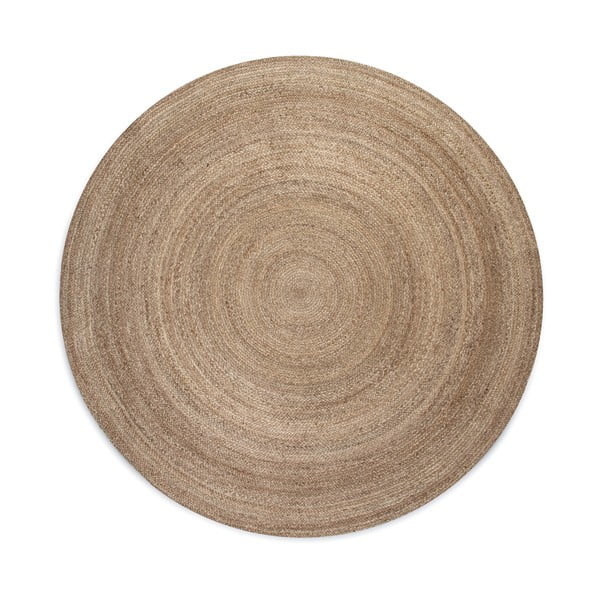 Двустранен ютен кръгъл килим в естествен цвят ø 140 cm Braided Grey – Hanse Home