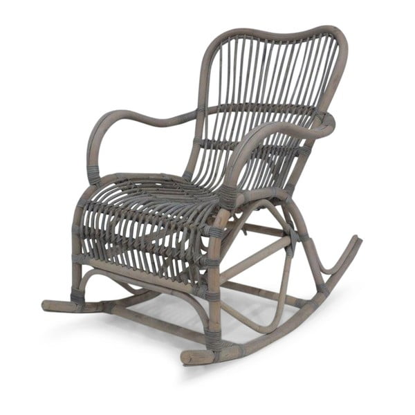 Šedé ratanové houpací křeslo Interiörhuset Rocking Chair