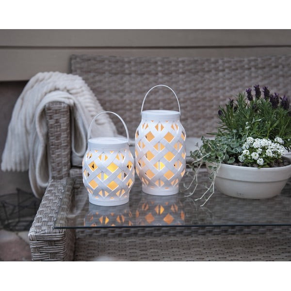 Бял фенер Фенер, височина 23 cm Flame - Star Trading-image-2