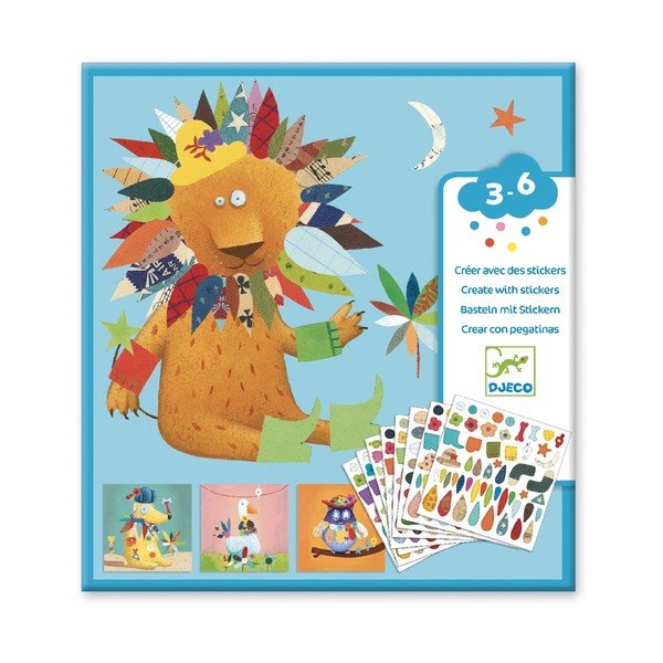 Комплект картинки със стикери Приятели - Djeco-image-2