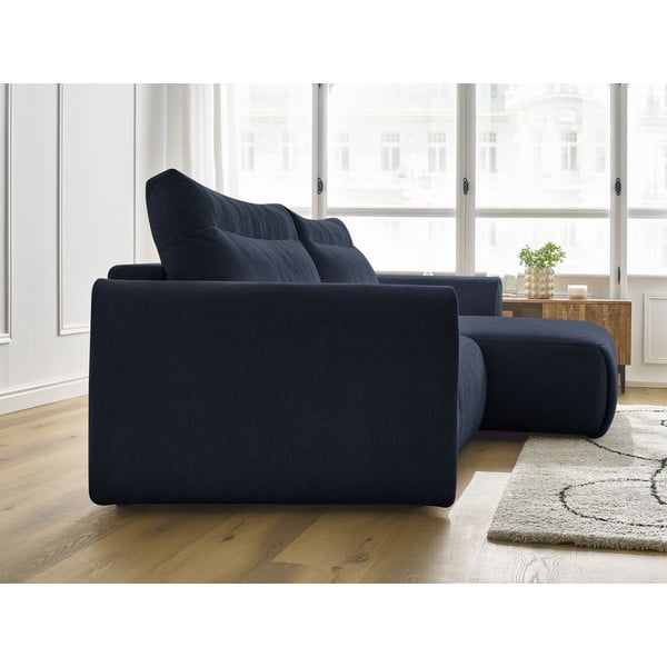 Тъмносин ъглов диван Aden – Bobochic Paris-image-3