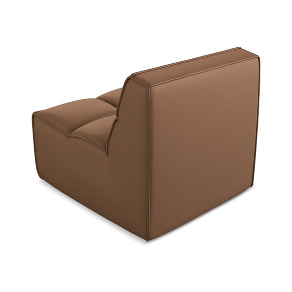 Кафяв модул за диван от изкуствена кожа Kalai – Makamii-image-2