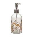 Стъклен диспенсер за сапун 390 ml Flowers – Dakls