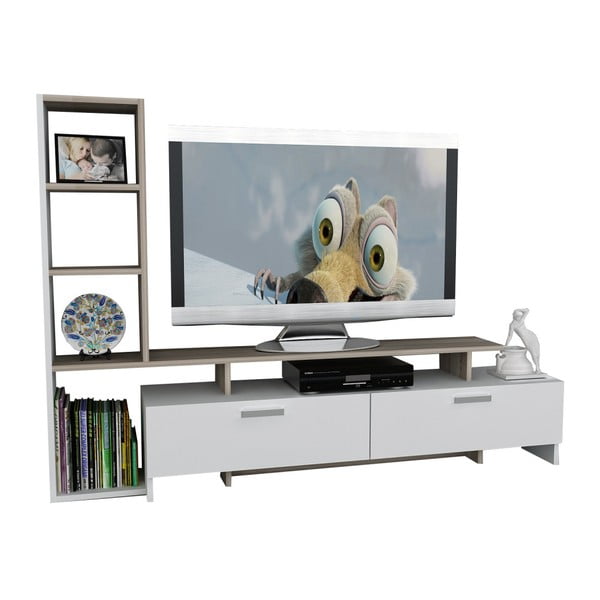 Бяла маса за телевизор Gardo Simal - Wooden Art