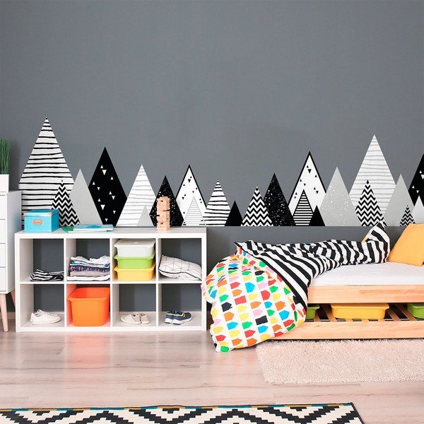 Детски стикер за стена Скандинавски гигантски планини Chica, 180 x 45 cm - Ambiance-image-1