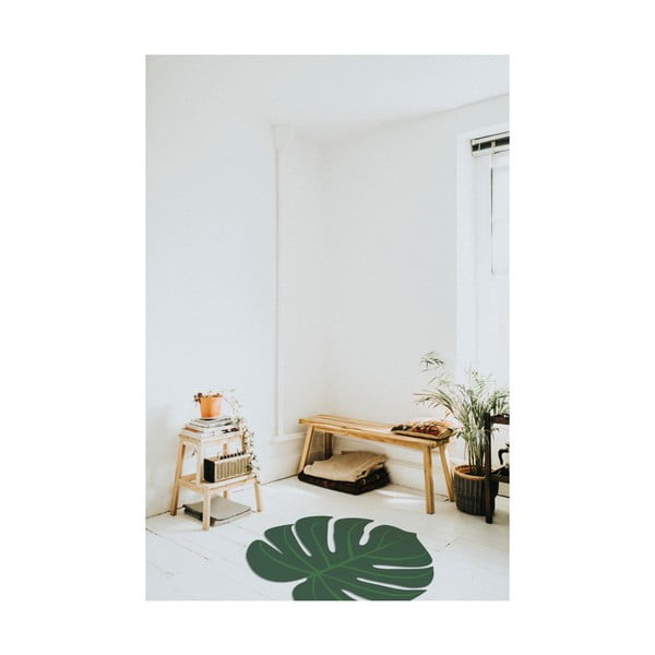 Зелен килим във формата на лист от монстера , 80 x 100 cm - Little Nice Things-image-1