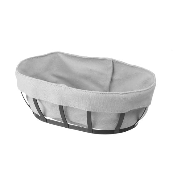 Черно-сива кошница за хляб с текстилна подплата , 16 x 25 cm - Hendi-image-2